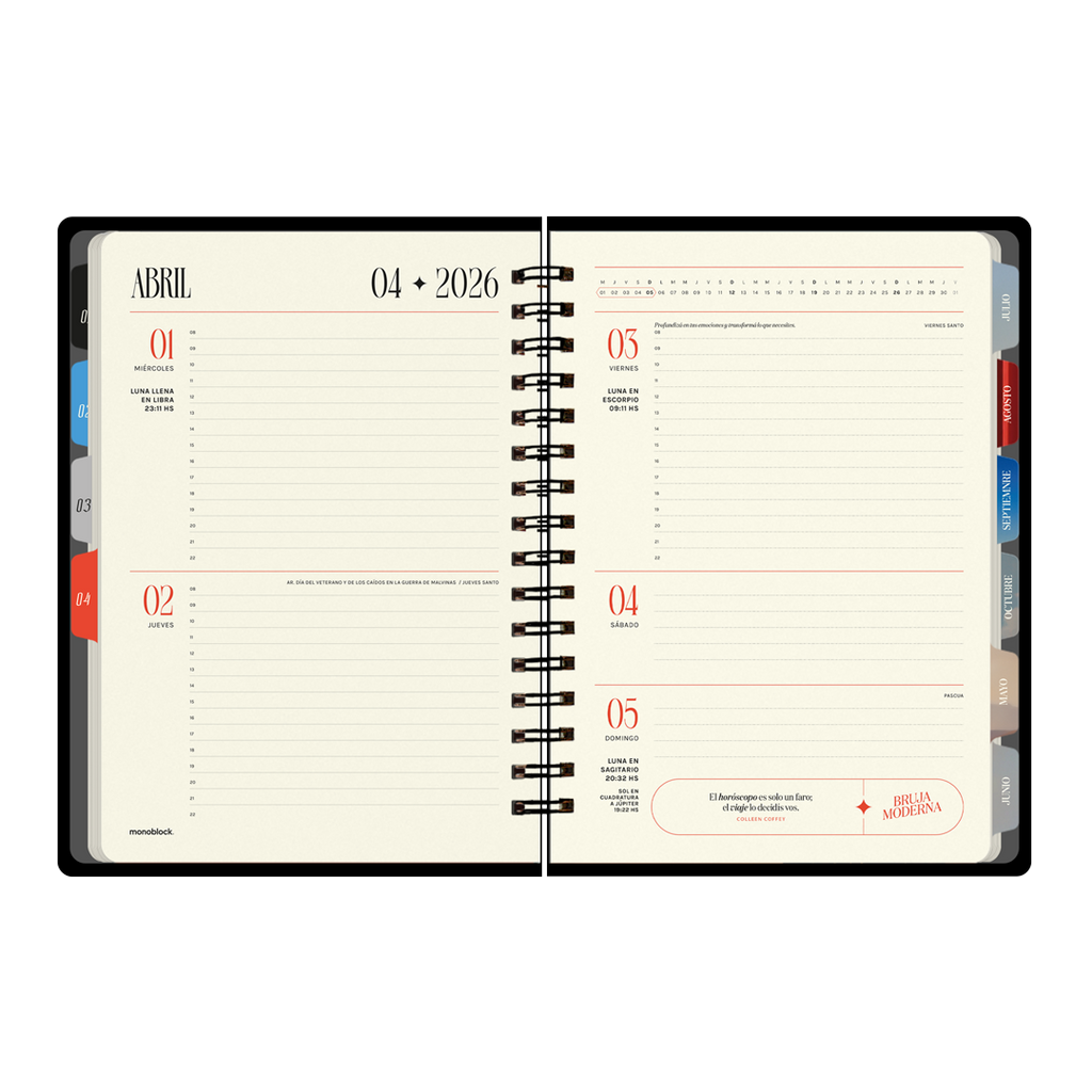 PREVENTA - Agenda diaria 2026 Monoblock - Bruja Moderna