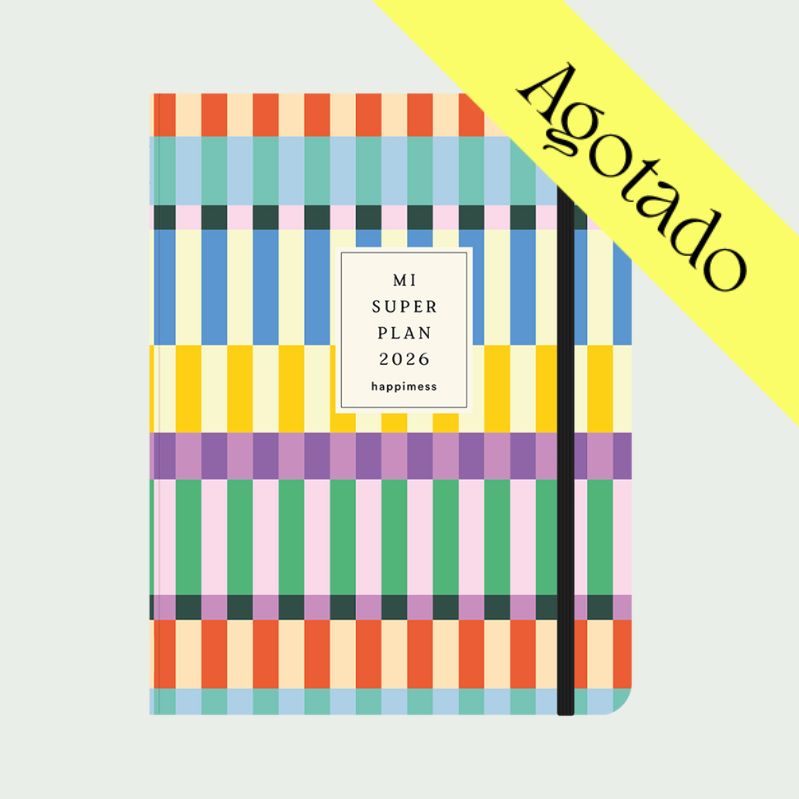 Agenda Carpeta 2026 Monoblock - Happimess Mi SuperPlan 2026 Rainbow Dancer