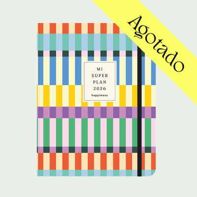 Agenda Carpeta 2026 Monoblock - Happimess Mi SuperPlan 2026 Rainbow Dancer