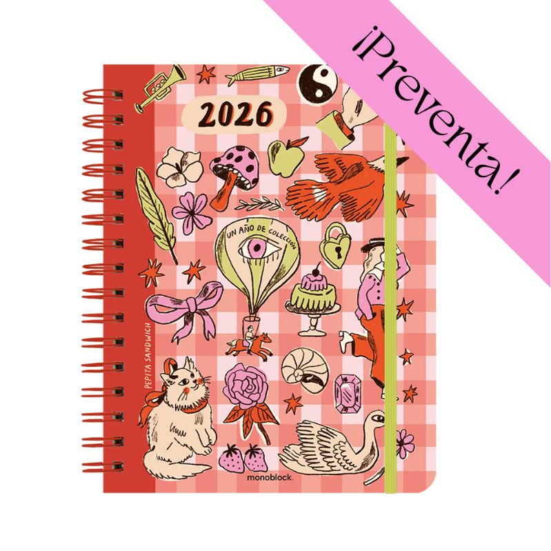 PREVENTA - Agenda semanal 2026 Monoblock - Pepita Sandwich