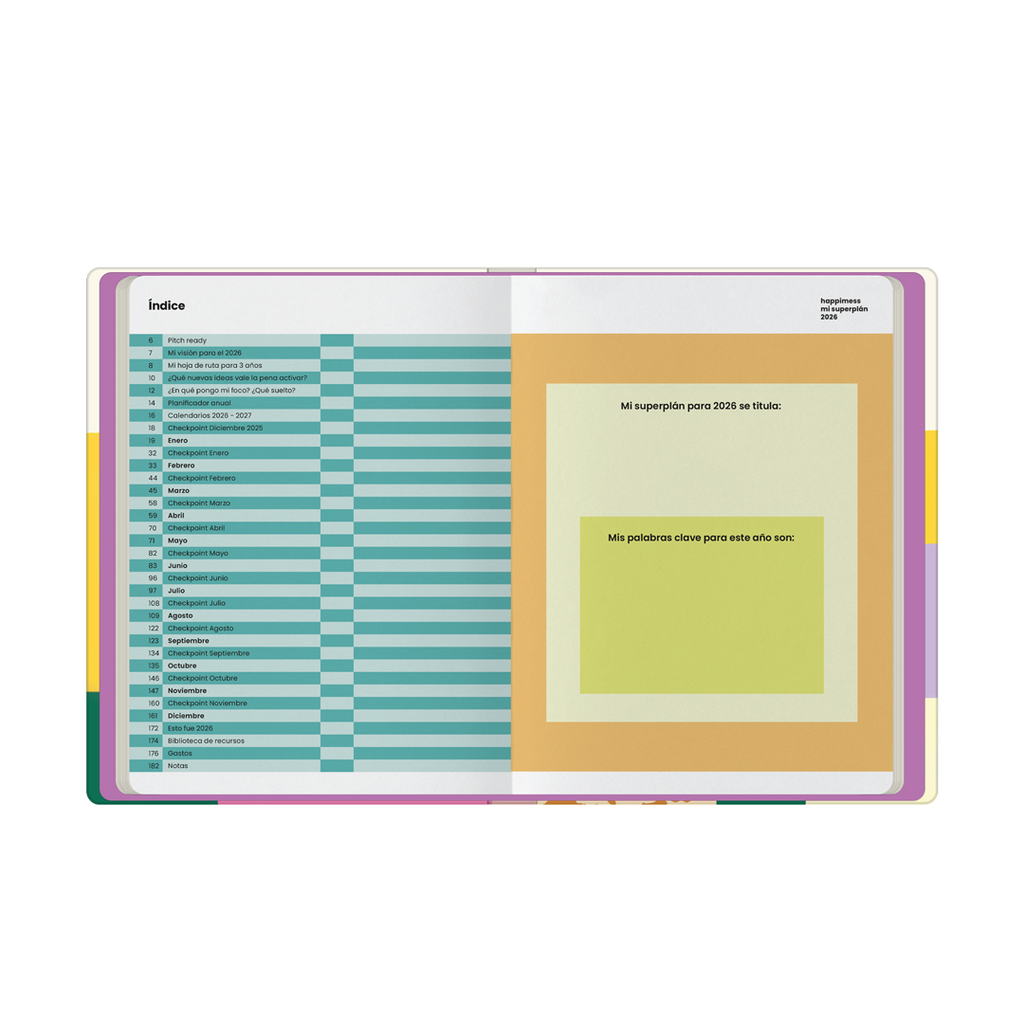 PREVENTA - Agenda Carpeta 2026 Monoblock - Happimess Mi SuperPlan 2026