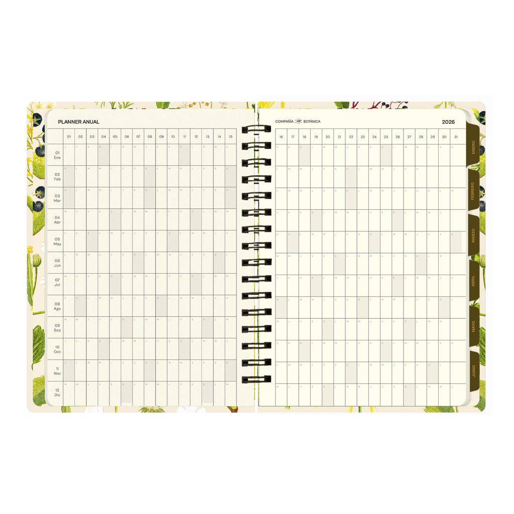 PREVENTA - Agenda semanal 2026 Monoblock - Compañía Botánica