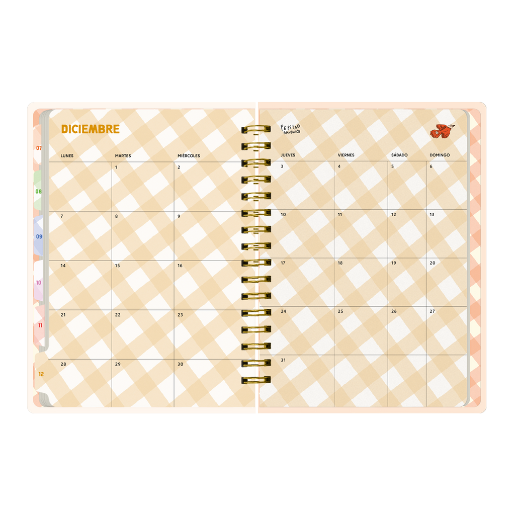 PREVENTA - Agenda semanal 2026 Monoblock - Pepita Sandwich