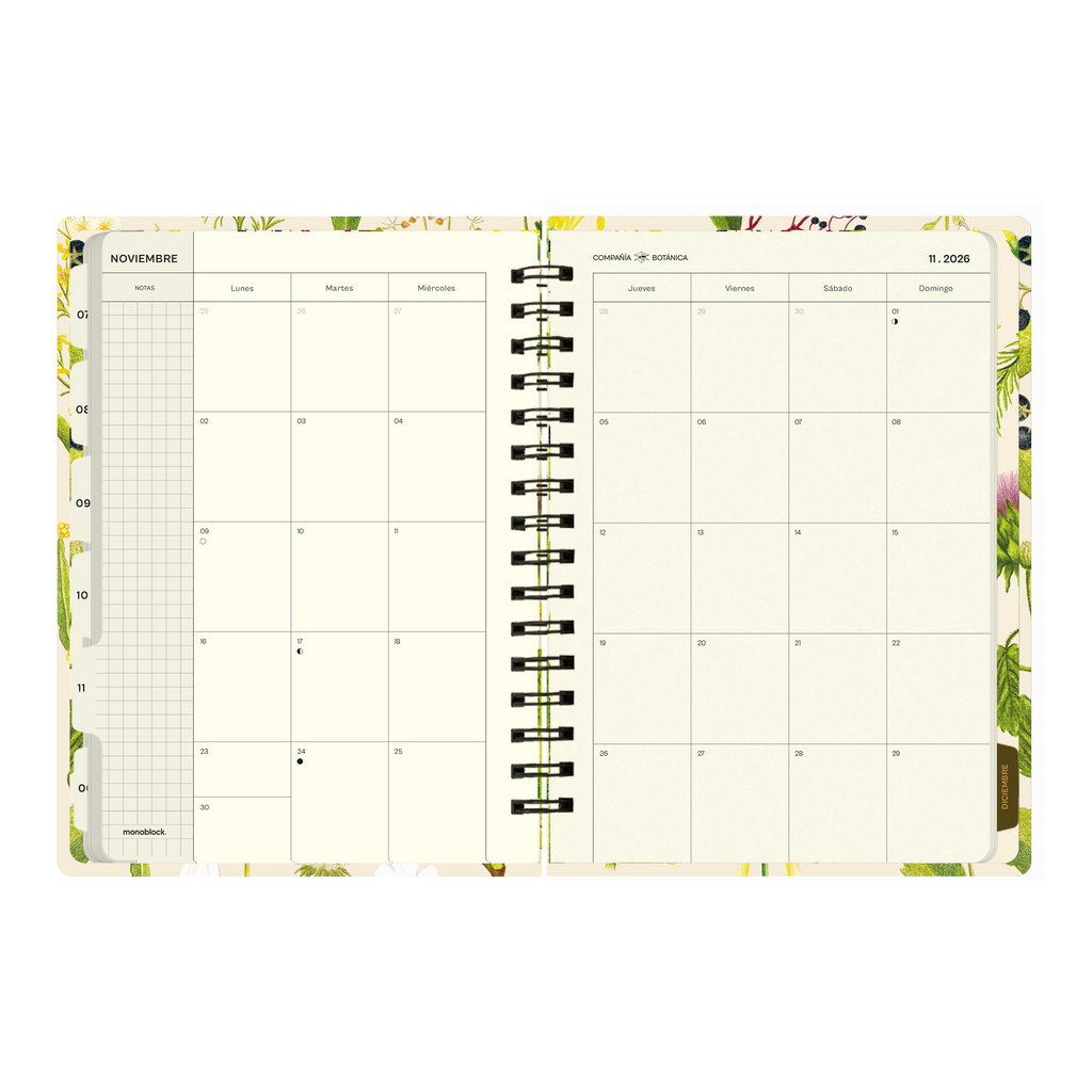 PREVENTA - Agenda semanal 2026 Monoblock - Compañía Botánica