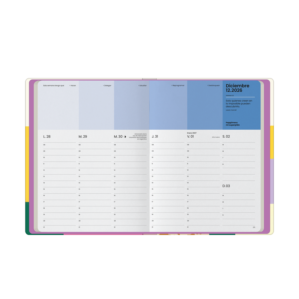 PREVENTA - Agenda Carpeta 2026 Monoblock - Happimess Mi SuperPlan 2026