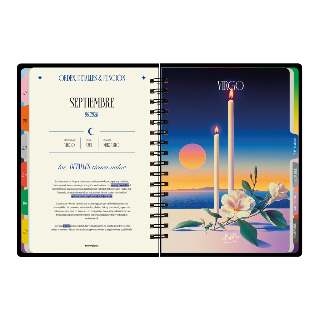 PREVENTA - Agenda semanal 2026 Monoblock - Bruja Moderna